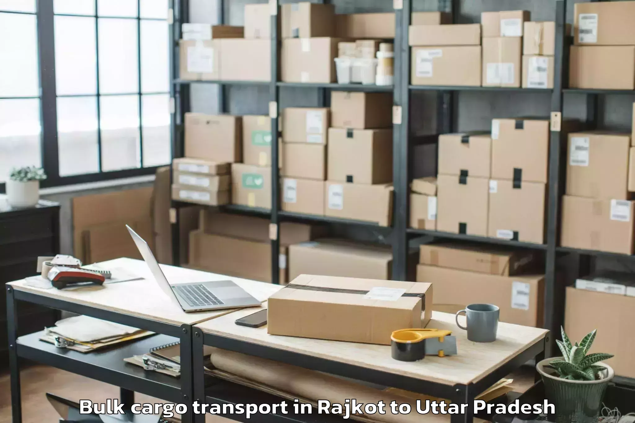 Top Rajkot to Kasganj Bulk Cargo Transport Available